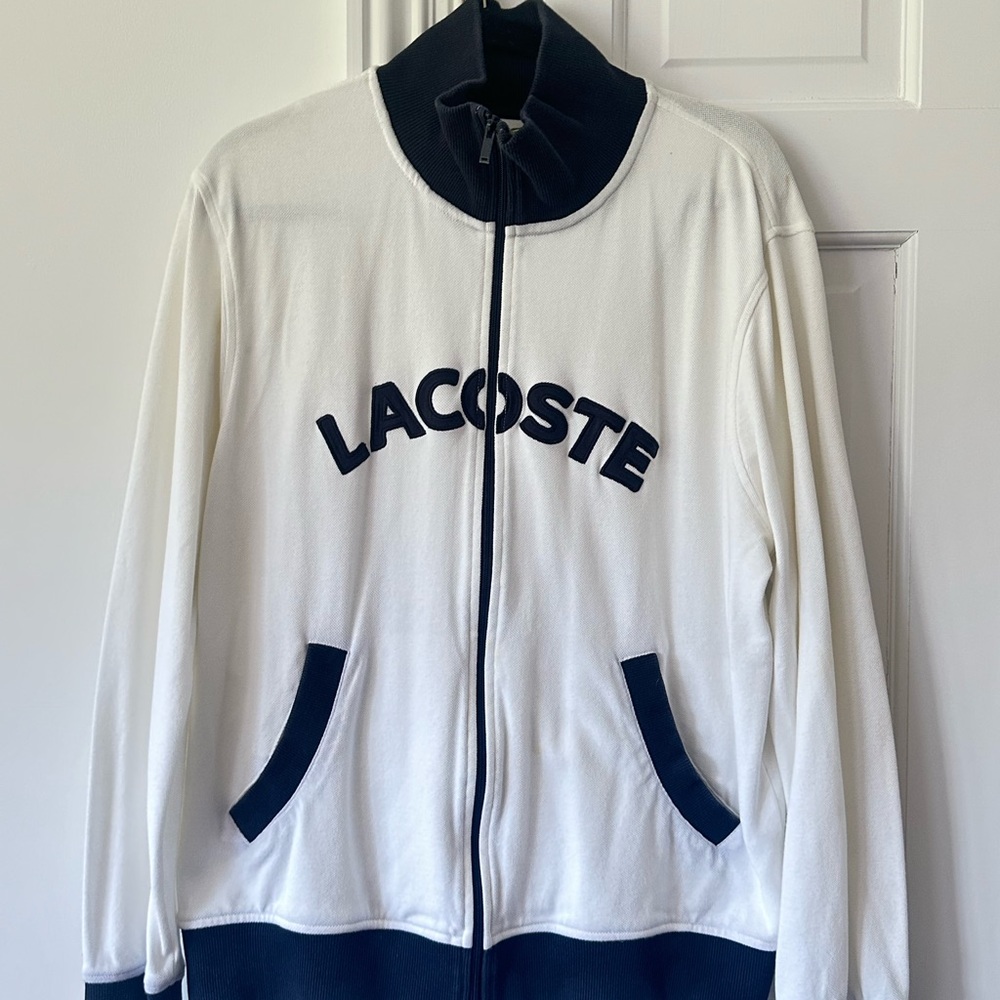 Vintage White and Black Zip-Up Jacket